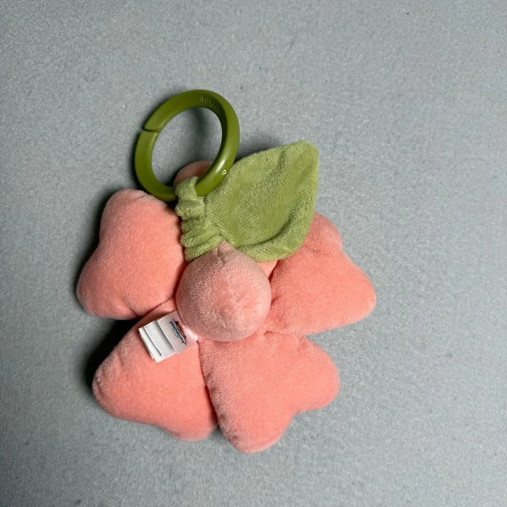 Jellycat Fleury Petunia Soother Lovey Security Blanket - Retired Pink Green Rare
